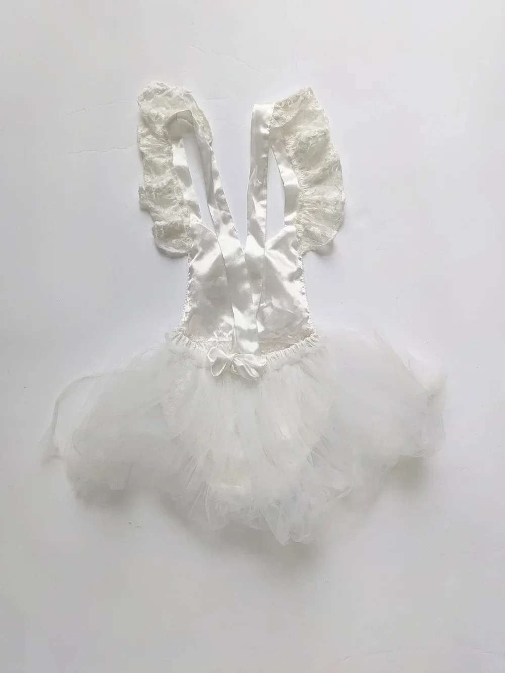 Baby Girl's 1st Birthday Ivory Lace Onesie with Ballerina Tutu